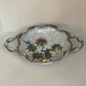 Vintage Hand Painted Sesto Fiorentino Italy Serving Plate with Handle